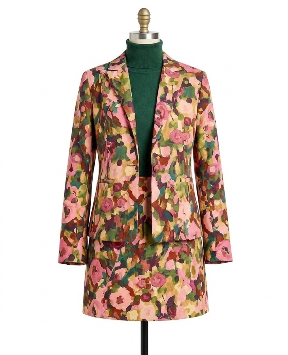 NEW MOLLY BRACKEN floral print fitted blazer in pink lallie
